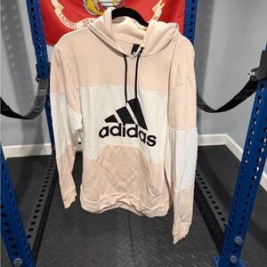 Adidas Men's Cream and White Hoodie